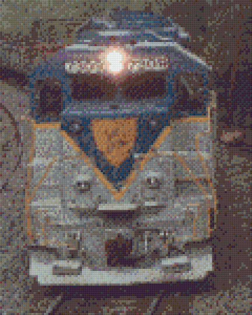 Blue And White Train Nine [9] Baseplate PixelHobby Mini-mosaic Art Kit image 0